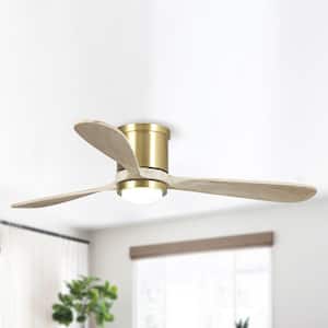 Mayna 52 in. LED Indoor/Outdoor Copper Flush Mounted Ceiling Fan with Light and Remote Control