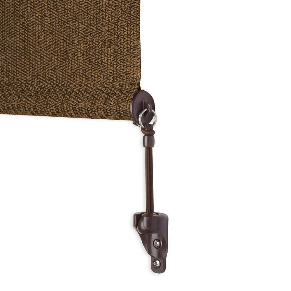 Walnut Cordless Outdoor Motorized Blackout Roller Shade