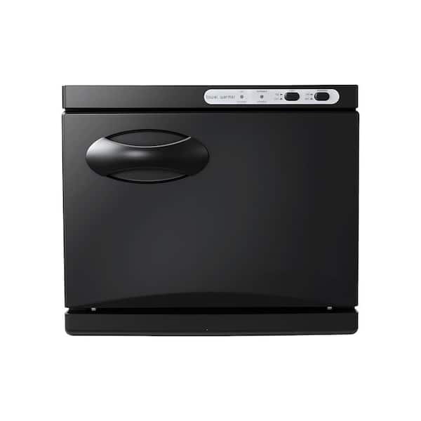 Hot Towel Warmer, 1.76 gal. Small Towel Warmer Cabinet with Clip & Stainless Steel Rack, Holds up 12 Towels Single Black