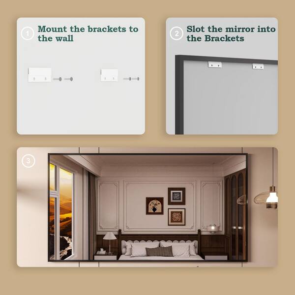 Rizitoc 60 in. W x 36 in. H Rectangle Aluminum Framed Wall
