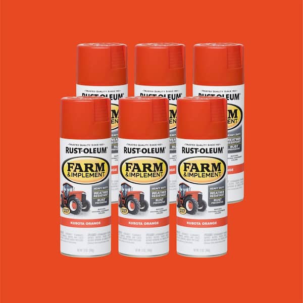 12 oz. Farm and Implement Kubota Orange Enamel Spray Paint (6-Pack)