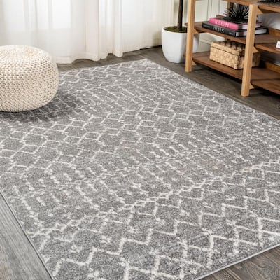 Moroccan Hype Boho Vintage Gray/Ivory 8 ft. x 10 ft. Distressed Area Rug