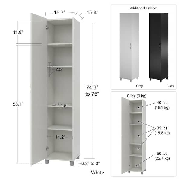 White deals broom cabinet