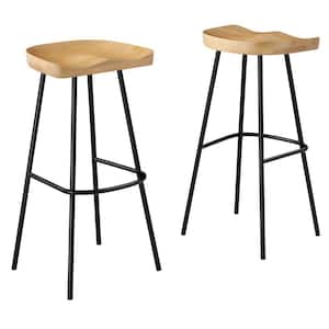 Concord 31.5 in. in Oak Backless Wood Bar Stools - Set of 2