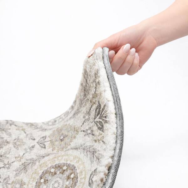 Dream Shag Premium Machine Washable Abstract ADS751 Silver 9 ft. x 12 ft. Area Rug