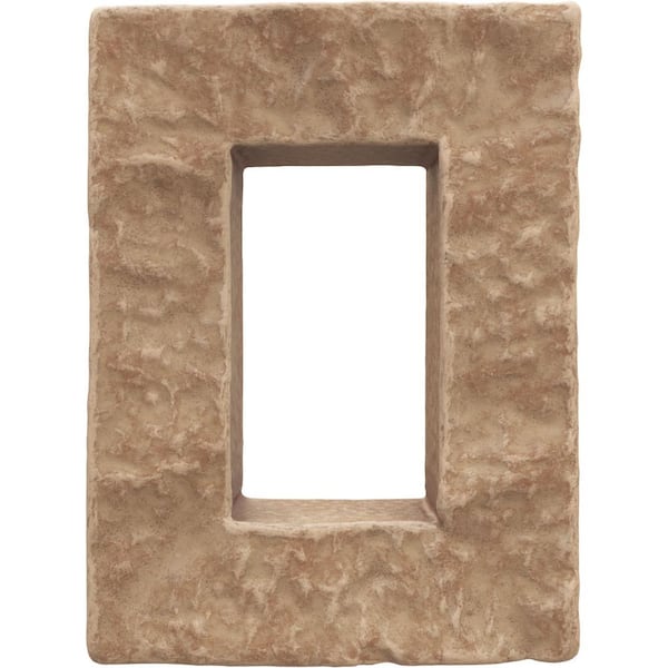 Ekena Millwork 4 in. W x 3 in. D x 7-7/8 in. H Universal Electrical Cover for StoneWall Faux Stone Siding Panels in Fall Bank