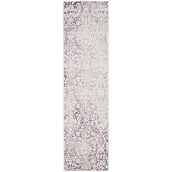 SAFAVIEH Passion Lavender/Ivory 2 ft. x 6 ft. Floral Runner Rug