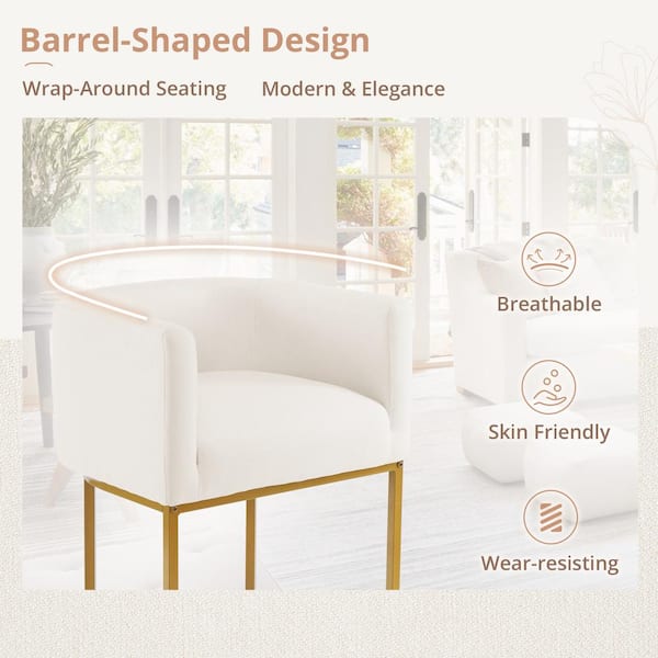 LUE BONA Jessica 26 in.Beige Modern Counter Bar Stool Fabric