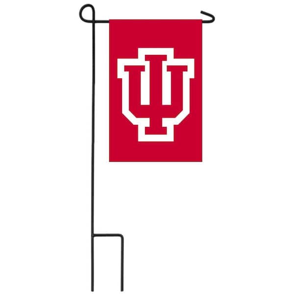 1 ft. x 1-1/2 ft. University of Indiana 2-Sided Garden Flag with 3-2/3 ft. Metal Flagpole