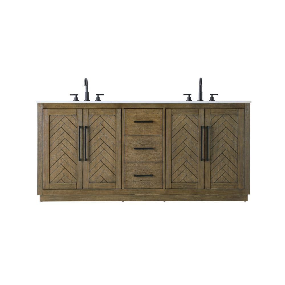72 in. Double Sink Hazel Oak Bath Vanity with White Engineered Marble Top price history on PriceWatchPro