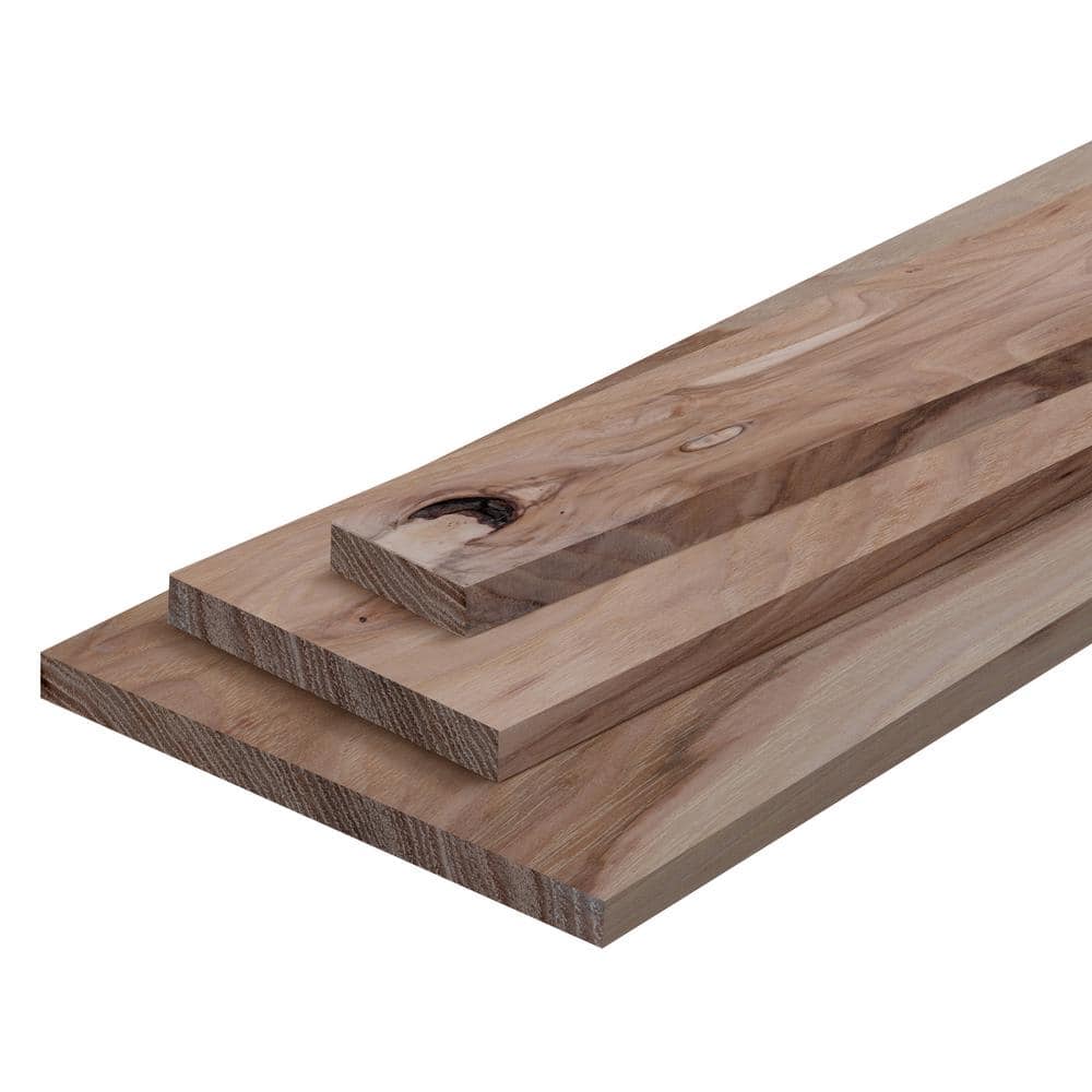 Unfinished Rustic Hickory Hardwood Plank for Shelving and Trim