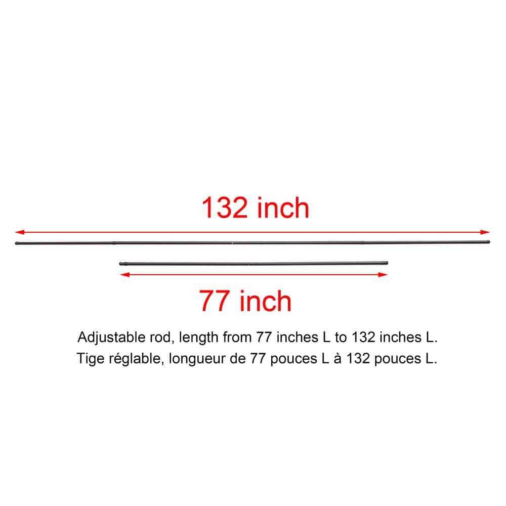 Adjustable Black Steel Weight Rods for Pergola Canopy