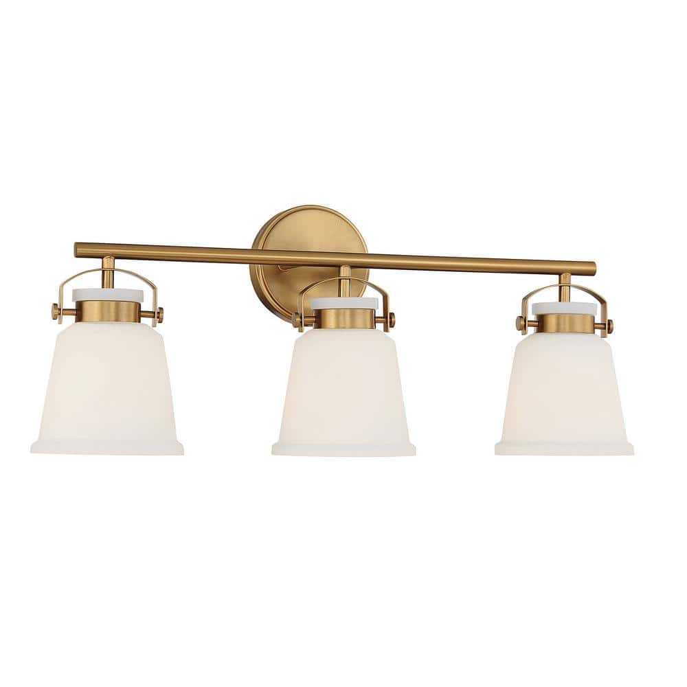 Kaden Warm Brass 3-Light Bathroom Vanity Fixture