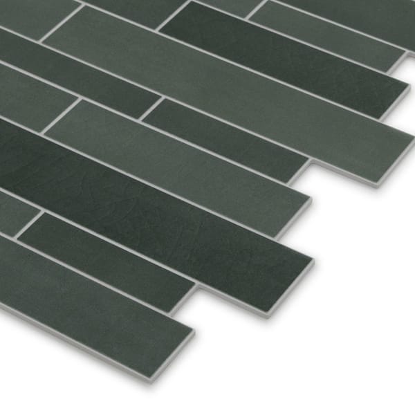 Interlocking Green Mixed 6 in. x 6 in. Stone Composite Peel and Stick Backsplash Wall Tile (1-Pack)