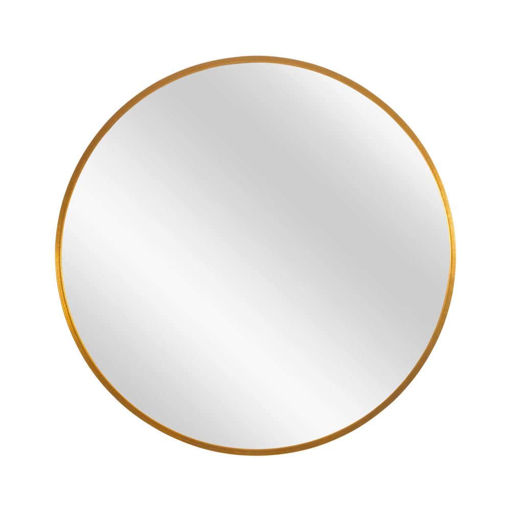 36 in. x 36 in. Modern Round Aluminum Alloy Thin Edge Framed Gold Hanging D