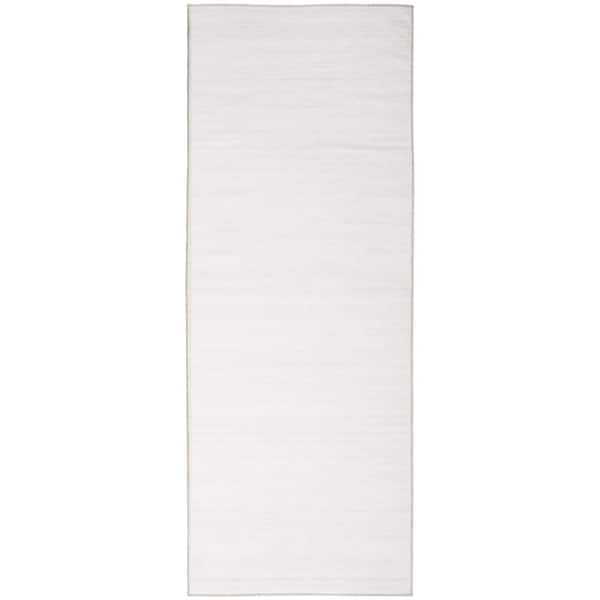 Nourison Washable Essentials Ivory Grey 2 ft. x 8 ft. All-over design Contemporary Runner Area Rug