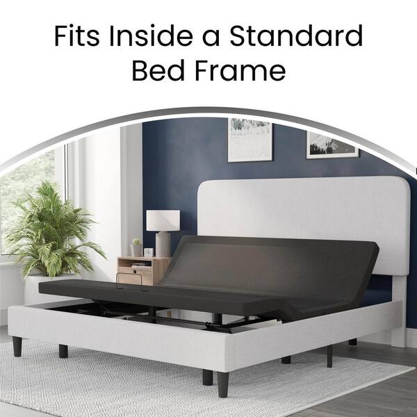Carnegy Avenue Black Metal Frame King Motorized Platform Bed CGA AL 498571 BL HD