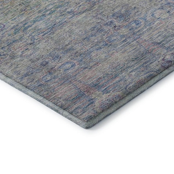 Mayfield Premium Machine Washable Abstract AMF2090 Plum 3 ft. x 5 ft. Area Rug