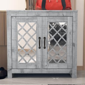 30.2 in. H x 30.9 in. W Mexican Gray Wood Shoe Storage Cabinet