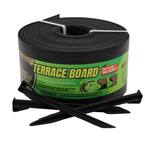 Terrace Board 5 in. x 40 ft. Black Landscape Lawn Edging with Stakes