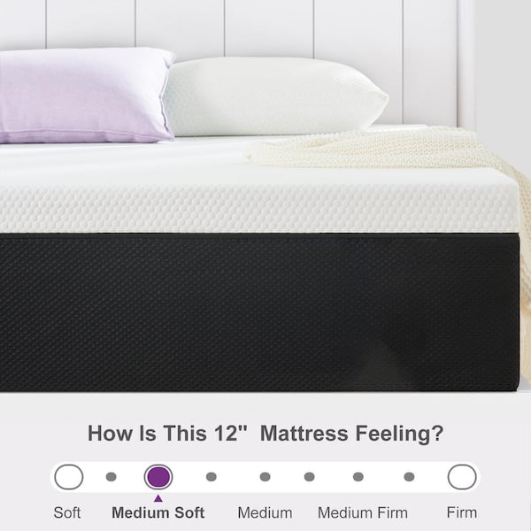 12 in. Medium Gel Memory Foam Tight Top Queen Mattress, Breathable and Cooling