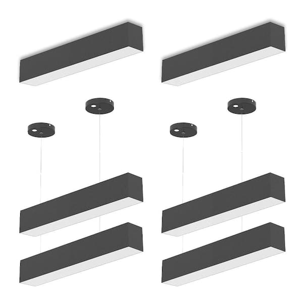 4ft. 150-Watt Equivalent 50W Adjustable Lumen&CCT Integrated LED Architectural Linear Strip Light Fixture 0-10VDim 6PK