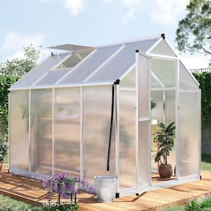 6 ft. x 8 ft. x 6 ft. Walk-in Polycarbonate Greenhouse for Outdoors, Kuick-Setup Large Walk-in Aluminum Frame, PC Panel