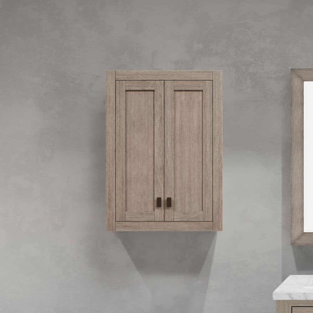 Madison 24 in. W x 8 in. D x 33 in. H Bathroom Storage Wall Cabinet in Grey Oak price history on PriceWatchPro