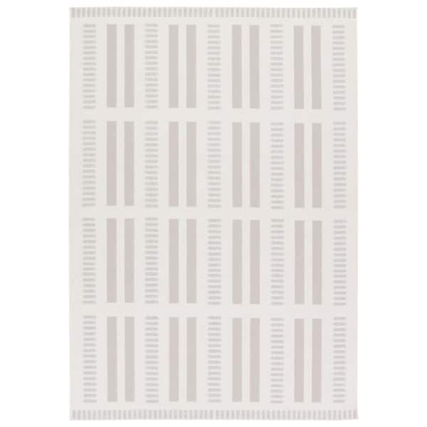 VIBE BY JAIPUR LIVING Adisa 6 ft. x 9 ft. Cream/Gray Striped Indoor/Outdoor Area Rug