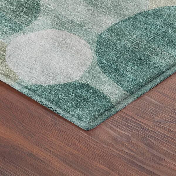 Mayfield Premium Machine Washable Abstract AMF2375 Teal 2 ft. x 3 ft. Accent Rug