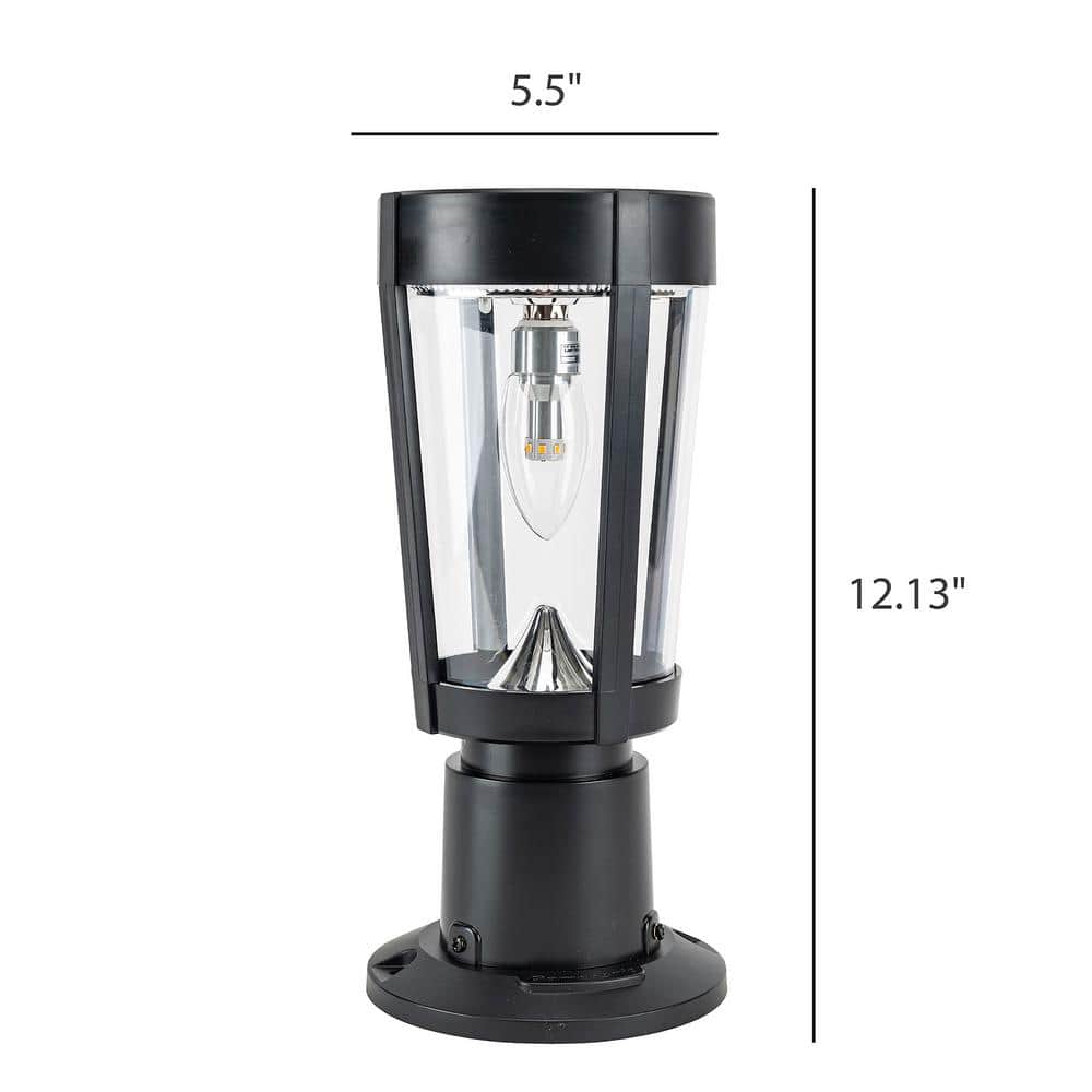 Amphora Black Resin Solar LED Outdoor Post Light