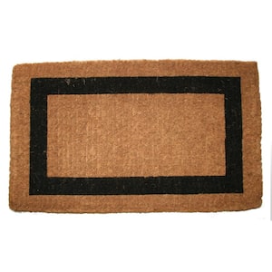 Traditional Coir, Single Border, 48 in. x 24 in. Natural Coconut Husk Door Mat