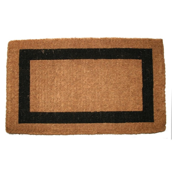 Imports Decor Traditional Coir, Single Border, 48 in. x 24 in. Natural Coconut Husk Door Mat