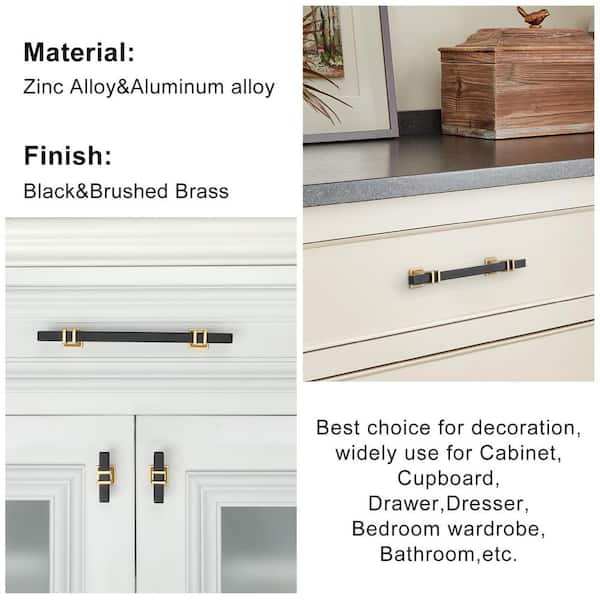 Numhew 10-Pack 3 in. Black and Gold Cabinet Pulls, Kitchen Cabinet Handles, Dresser  Drawer Pulls, Kitchen Cabinet Hardware D6I1Z7S6 - The Home Depot