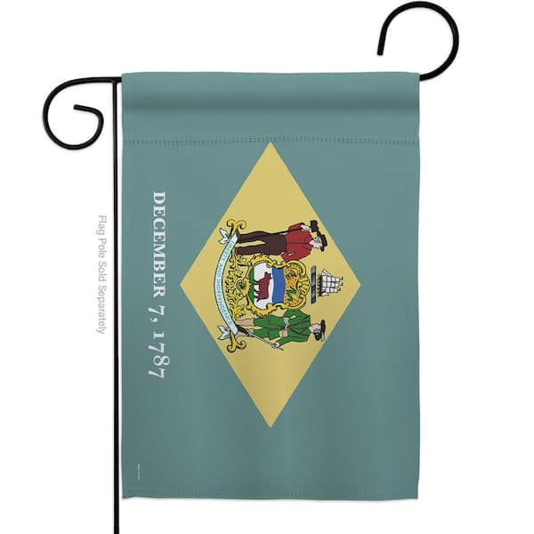 Ornament Collection 13 in X 18.5 Delaware States Garden Flag Double-Sided Regional Decorative Horizontal Flags