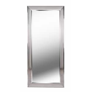 Oversized Chrome Composite Beveled Glass Hooks Modern Classic Mirror (66 in. H X 30.00 in. W)