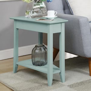 American Heritage 24 in. Mint Green Wedge End Table with Shelf