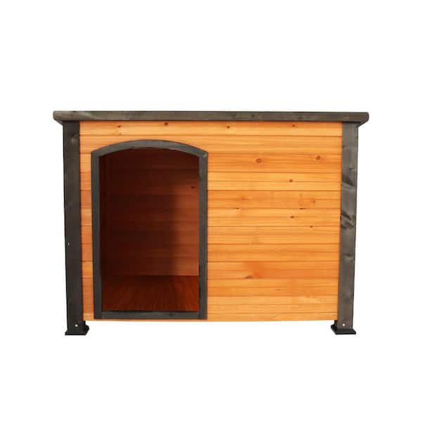 maocao hoom 45 in. Dog House Outdoor and Indoor Heated Wooden Dog Kennel