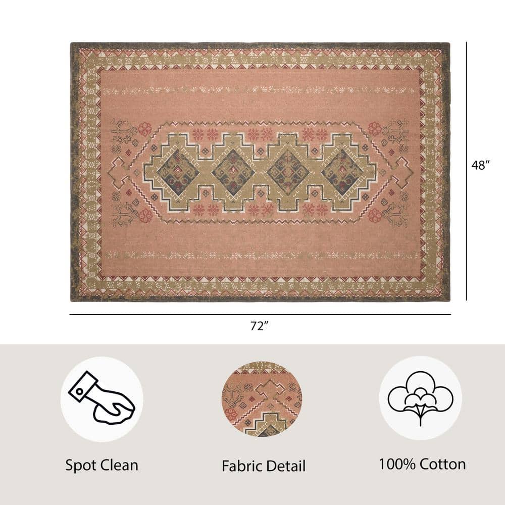 Cherokee Strawberry Red Cotton Flatweave 4' x 6' Area Rug