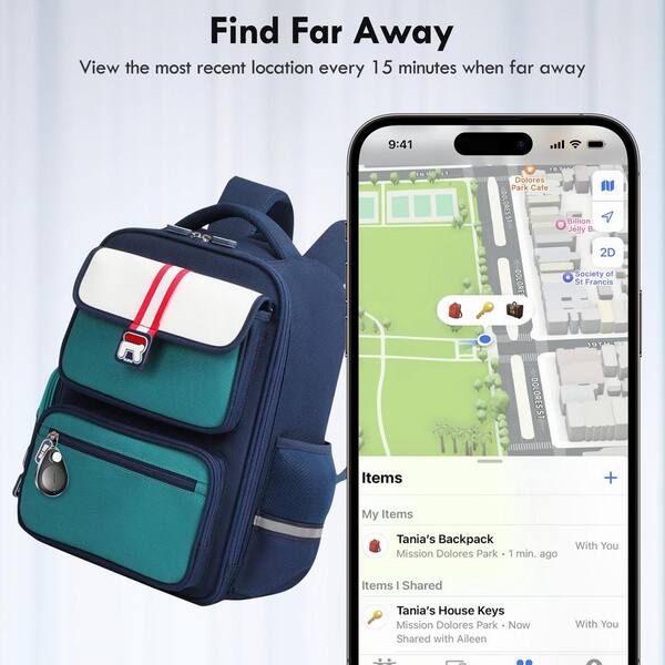 Vrbgify IP67 Waterproof Bluetooth Backpack GPS Tracker (IOS