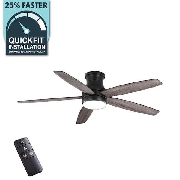 Ashby Park 60 in. Integrated White Color Changing LED Matte Black Ceiling Fan with Light Kit and Remote Control