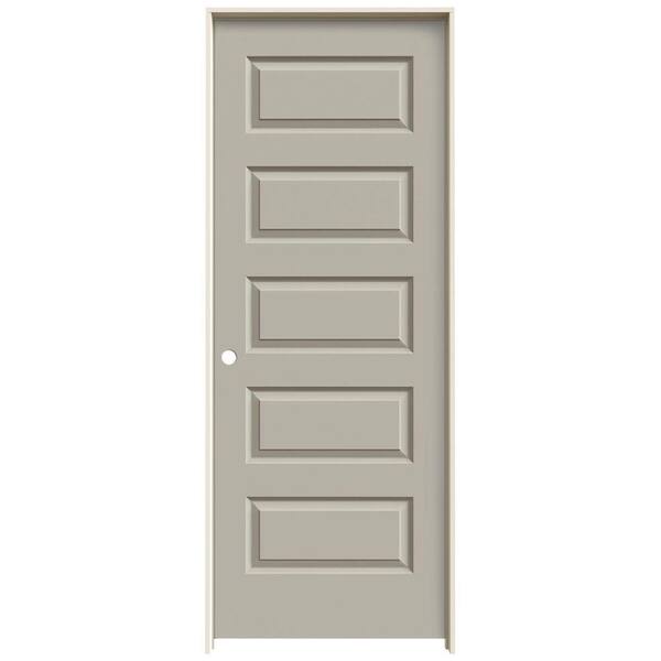 JELD-WEN 24 in. x 80 in. Rockport Desert Sand Painted Right-Hand Smooth Molded Composite Single Prehung Interior Door