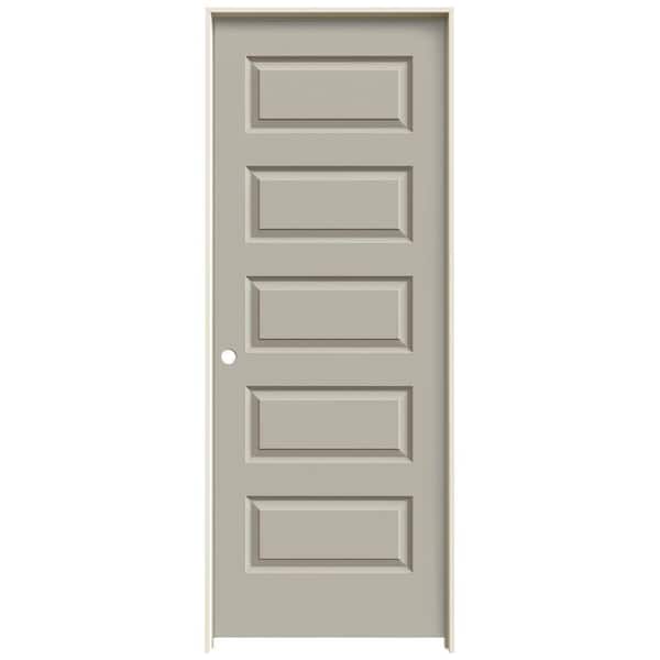 JELD-WEN 28 in. x 80 in. Rockport Desert Sand Painted Right-Hand Smooth Molded Composite Single Prehung Interior Door