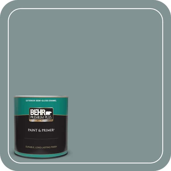 BEHR PREMIUM PLUS 1 qt. #QE-53 Raindance Semi-Gloss Enamel Exterior Paint & Primer