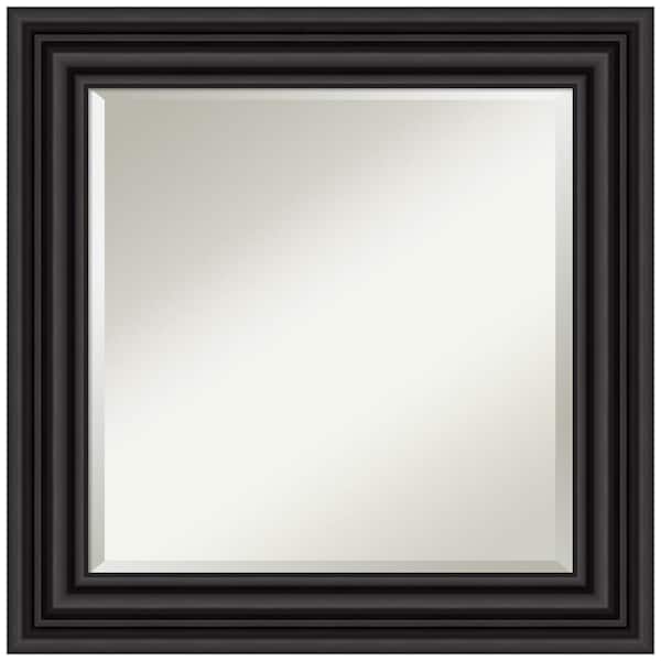 Amanti Art Colonial Black 26 in. H x 26 in. W Framed Wall Mirror