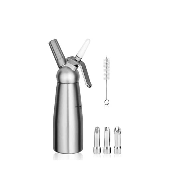 Professional Aluminum Whipped Cream Dispenser, 500mL 1 Pint Cream Maker for Desserts, Gourmet Cream Whipper