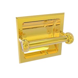 Continental Collection Recessed Toilet Tissue Holder with Twisted Accents in Polished Brass