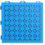 StayLock Perforated Blue 12 in. x 12 in. x 0.56 in. PVC Plastic Interlocking Outdoor Floor Tile (Case of 26)