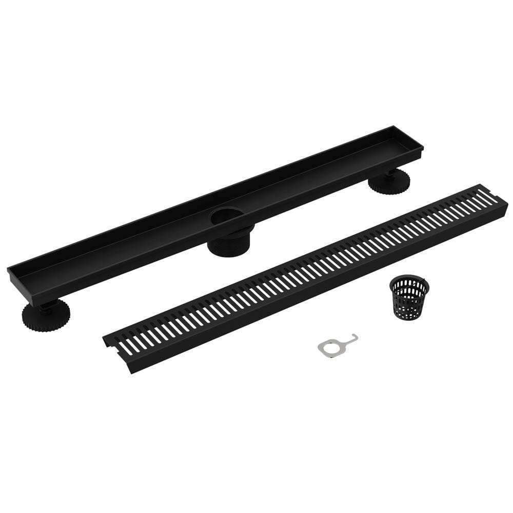 Elan 24" Matte Black Rectangular Linear Shower Drain