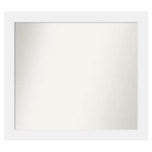 Corvino White 37 in. x 33 in. Custom Non-Beveled Matte Wood Framed Bathroom Vanity Wall Mirror